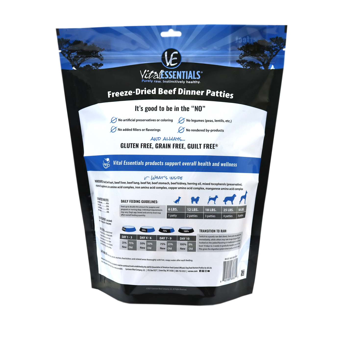 Beef Dinner Patties Freeze-Dried Grain Free Dog Food